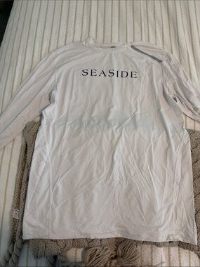 Men's White Long-Sleeve Swim Shirt